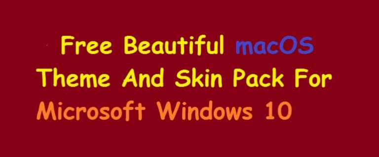 mac os skin pack for windows 10